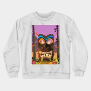 Tiki Wooden Mask Crewneck Sweatshirt